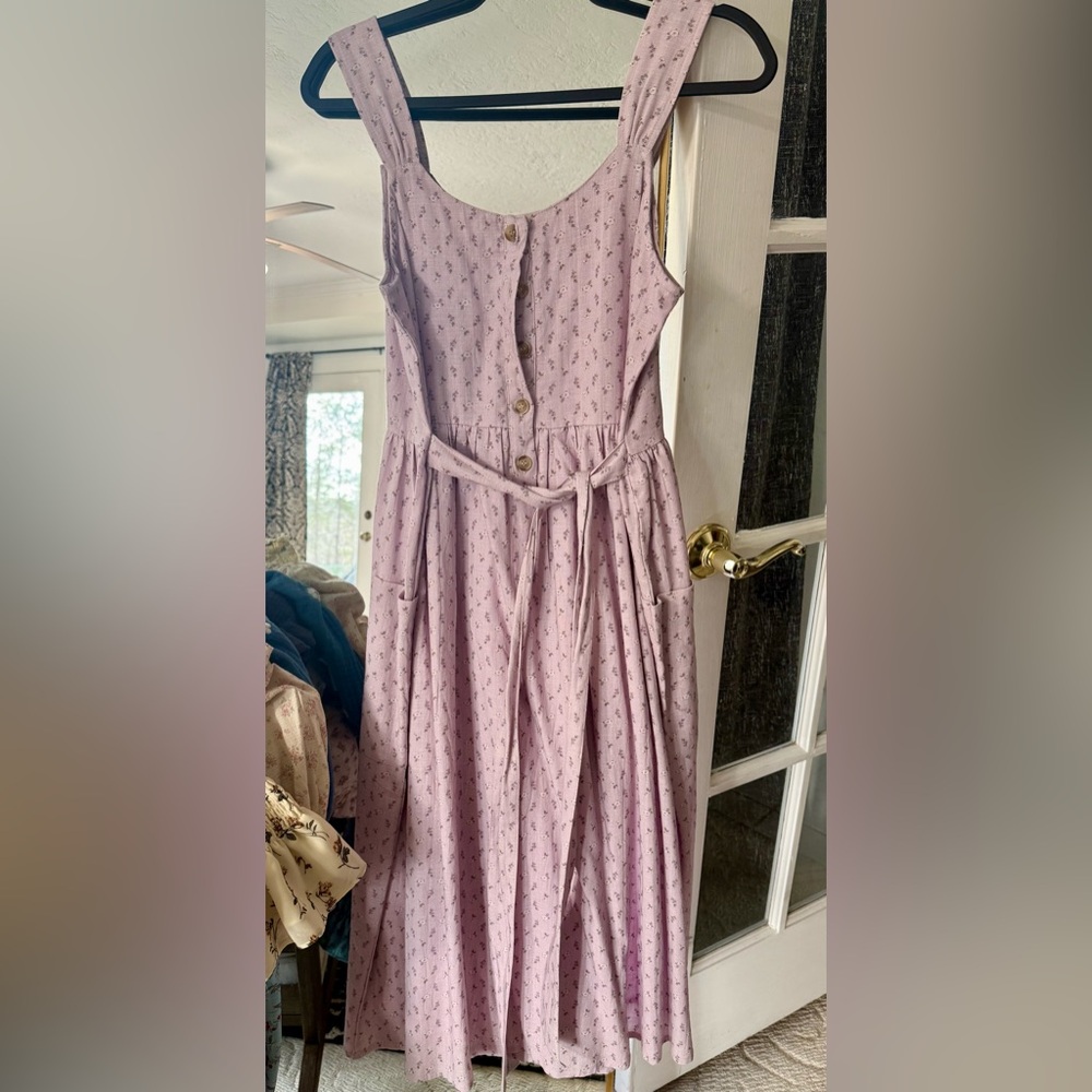 Lavender Sleeveless Button-Down Dress